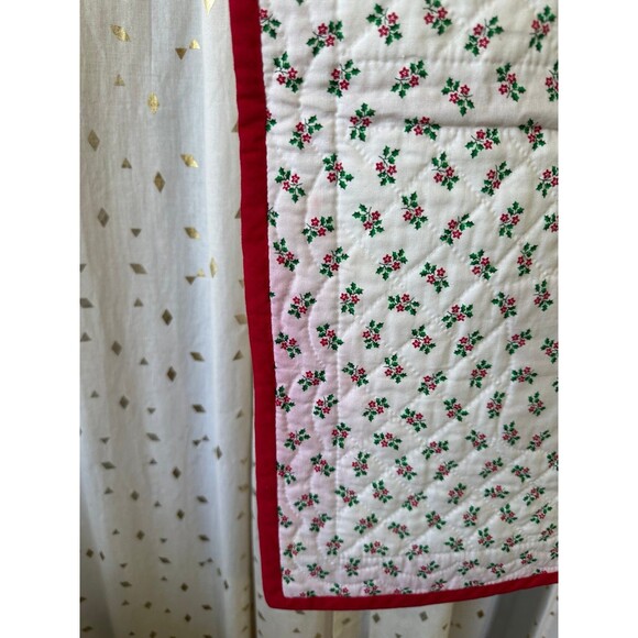 Handmade Handcrafted Quilted Applique Christmas Wall Hanging Table Topper - Picture 4 of 4